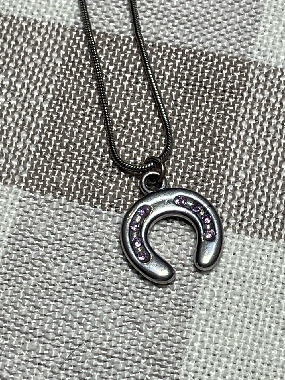 Sterling Silver Horseshoe Necklace with Pink Gemstones – Equestrian Jewelry